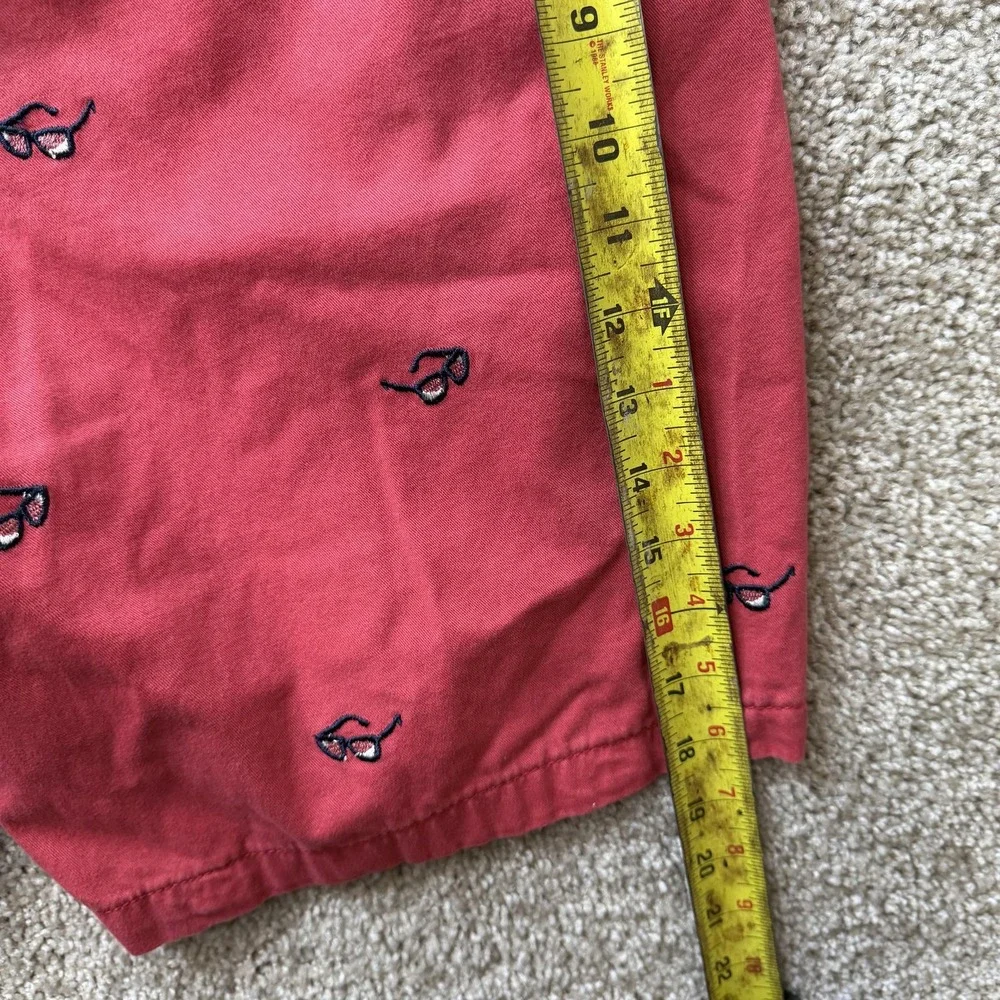 Vineyard Vines Chino Shorts Mens 34 Red Embroidered Sunglasses Casual Summer